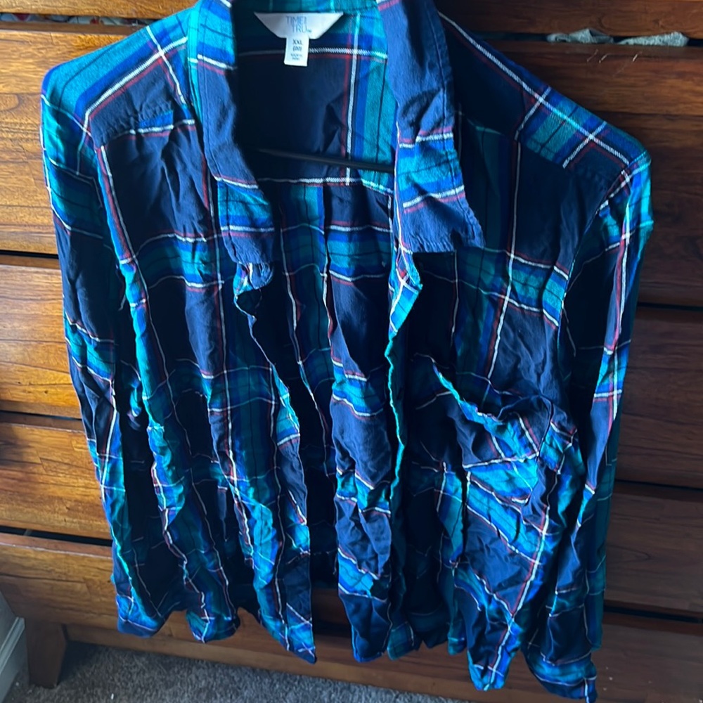 Blue green extra large flannel, Walmart brand